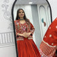 Vichitra Silk Embroidered Crop Top Lehenga with Jacket, Belt & Can Can – Festive Wedding Party Wear