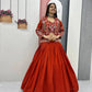 Vichitra Silk Embroidered Crop Top Lehenga with Jacket, Belt & Can Can – Festive Wedding Party Wear