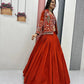 Vichitra Silk Embroidered Crop Top Lehenga with Jacket, Belt & Can Can – Festive Wedding Party Wear