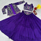 Vichitra Silk Embroidered Crop Top Lehenga with Jacket, Belt & Can Can – Festive Wedding Party Wear