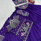 Vichitra Silk Embroidered Crop Top Lehenga with Jacket, Belt & Can Can – Festive Wedding Party Wear
