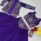 Vichitra Silk Embroidered Crop Top Lehenga with Jacket, Belt & Can Can – Festive Wedding Party Wear