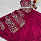 Vichitra Silk Embroidered Crop Top Lehenga with Jacket, Belt & Can Can – Festive Wedding Party Wear