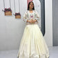 Vichitra Silk Embroidered Crop Top Lehenga with Jacket, Belt & Can Can – Festive Wedding Party Wear