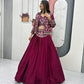 Vichitra Silk Embroidered Crop Top Lehenga with Jacket, Belt & Can Can – Festive Wedding Party Wear