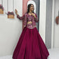 Vichitra Silk Embroidered Crop Top Lehenga with Jacket, Belt & Can Can – Festive Wedding Party Wear