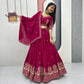 Vichitra Silk Embroidered Festival Lehenga Choli Set