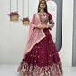 Vichitra Silk Embroidered Festival Lehenga Choli Set