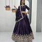 Vichitra Silk Embroidered Festival Lehenga Choli Set
