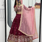 Vichitra Silk Embroidered Festival Lehenga Choli Set