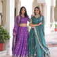 Vichitra Silk Embroidered Lehenga Choli Set