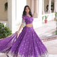 Vichitra Silk Embroidered Lehenga Choli Set