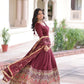 Vichitra Silk Embroidered Lehenga Choli Set