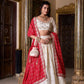 Vichitra Silk Embroidered Lehenga Set with Bandhej Dupatta