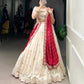 Vichitra Silk Embroidered Lehenga Set with Bandhej Dupatta