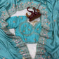 Vichitra Silk Embroidered Saree with Blouse