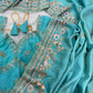 Vichitra Silk Embroidered Saree with Blouse