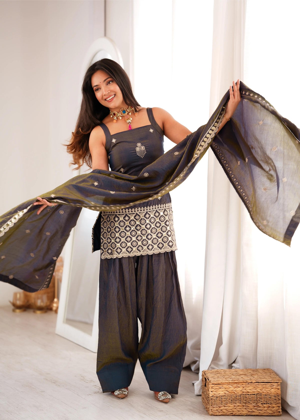Vichitra Silk Farshi Suit