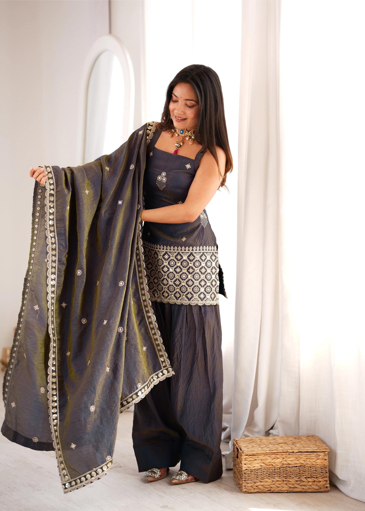 Vichitra Silk Farshi Suit