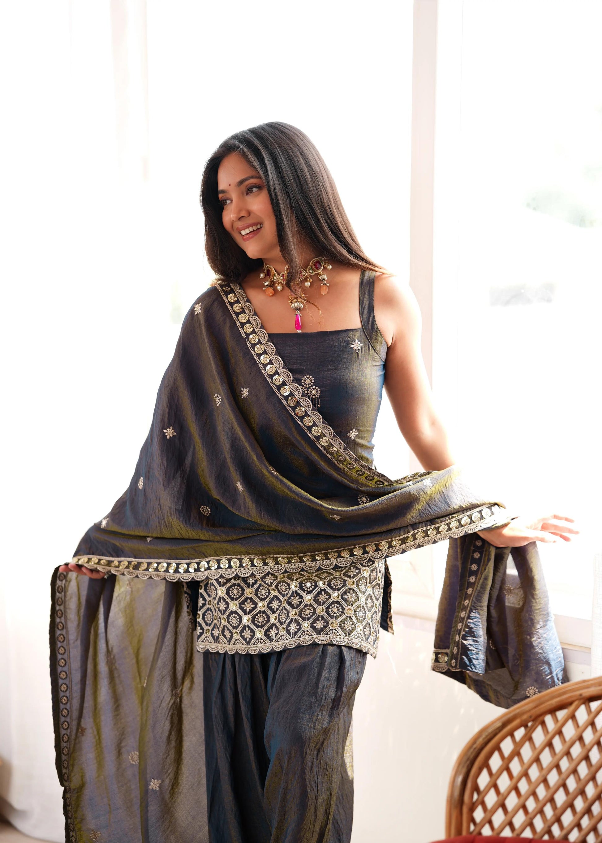 Vichitra Silk Farshi Suit
