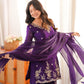 Violet Fendi Silk Embroidery Kurta Palazzo Set