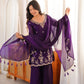 Violet Fendi Silk Embroidery Kurta Palazzo Set