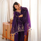 Violet Fendi Silk Embroidery Kurta Palazzo Set
