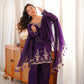 Violet Fendi Silk Embroidery Kurta Palazzo Set