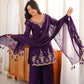 Violet Fendi Silk Embroidery Kurta Palazzo Set