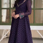 Violet Floral Cuff Anarkali Set