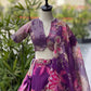 Violet Floral Organza Lehenga Set