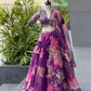 Violet Floral Organza Lehenga Set