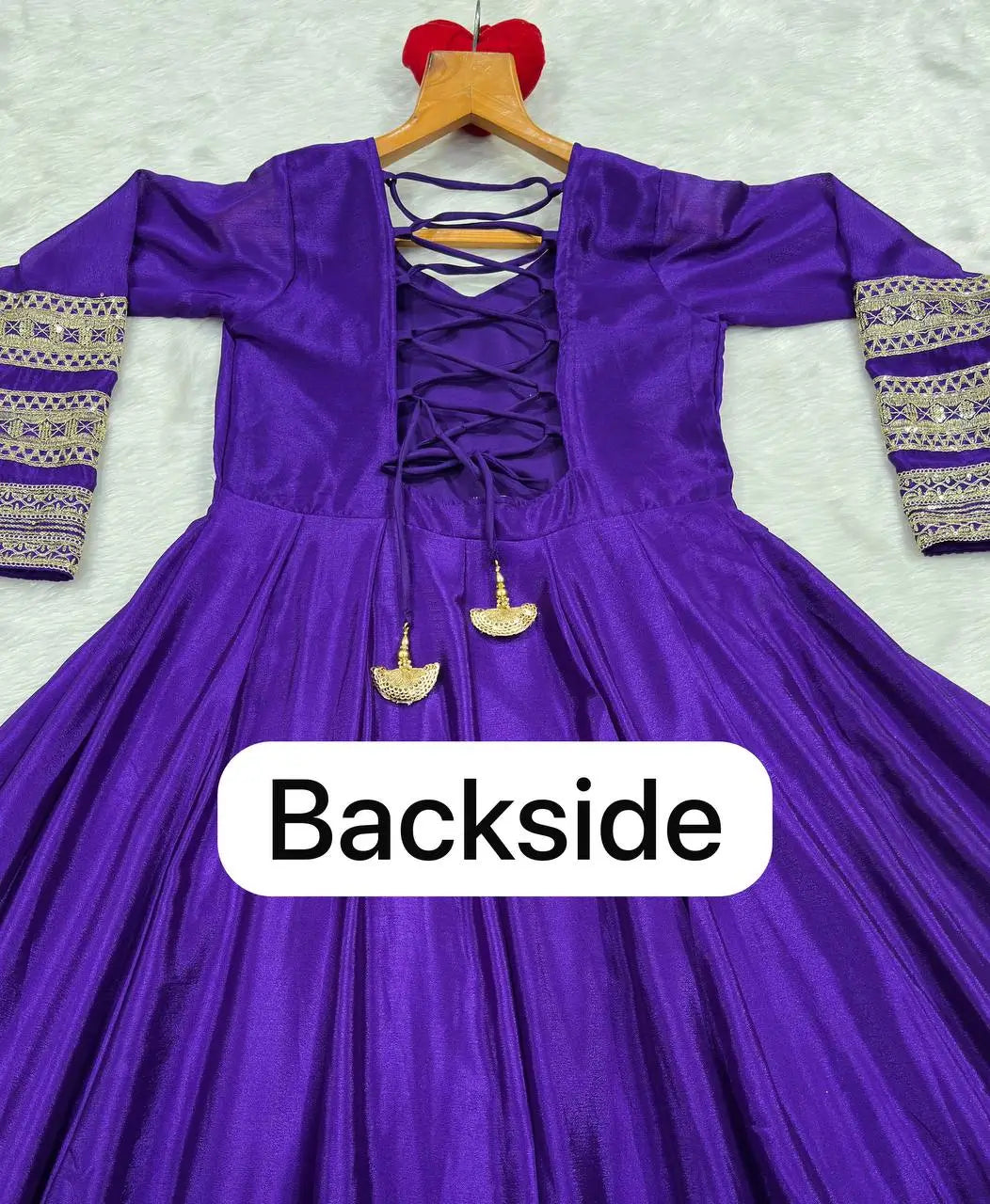 Violet Gota Border Anarkali Gown