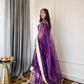 Violet & Orange Georgette Lehenga with Zari Gota Border