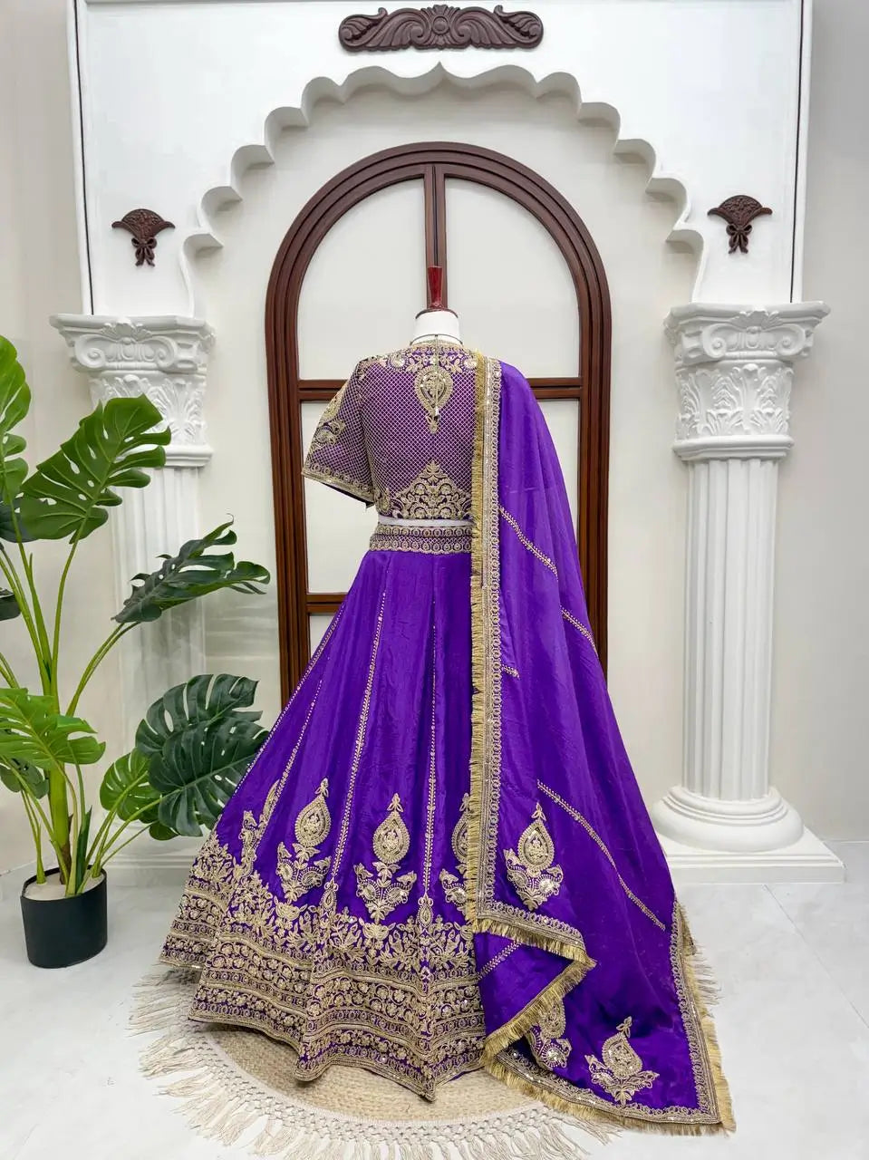 Violet Zari Dori Lehenga