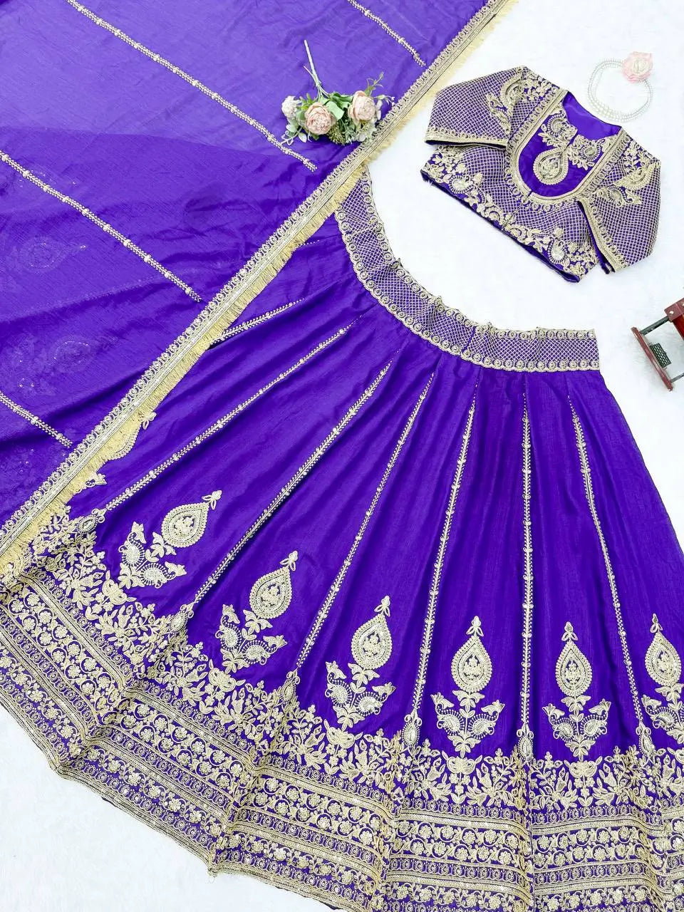Violet Zari Dori Lehenga