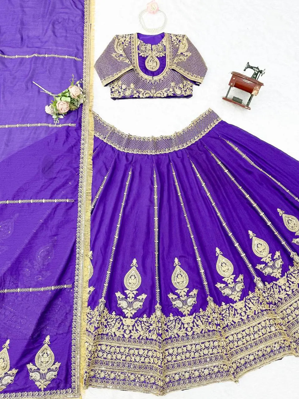Violet Zari Dori Lehenga