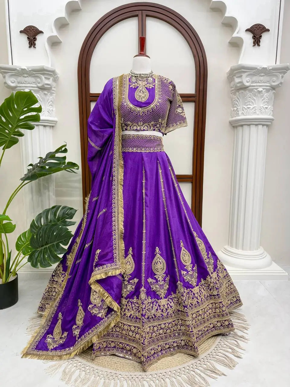 Violet Zari Dori Lehenga