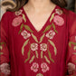 Viscose Chanderi Embroidered Kurti Set