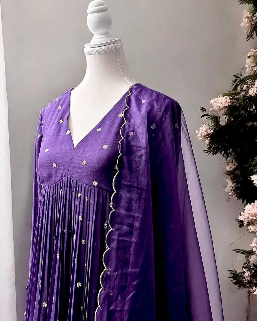 Viscose Georgette Party Wear Gown with Dupatta