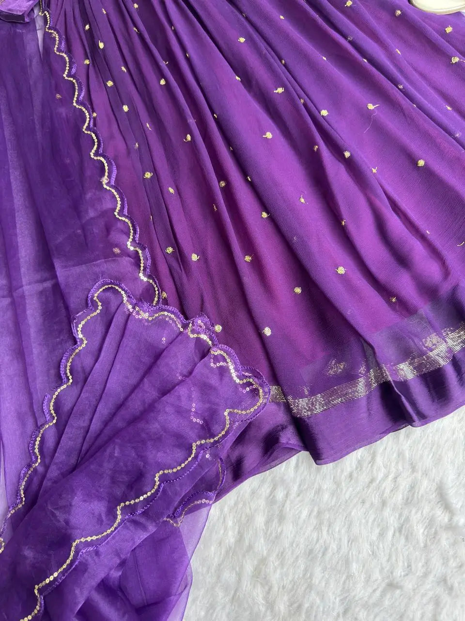 Viscose Georgette Party Wear Gown with Dupatta