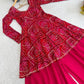 Viscose Rayon Bandhej Kediya Set with Palazzo and Dupatta