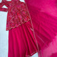 Viscose Rayon Bandhej Kediya Set with Palazzo and Dupatta