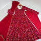 Viscose Rayon Bandhej Print Gown Set with Dupatta