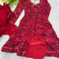 Viscose Rayon Bandhej Print Gown Set with Dupatta