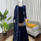 Viscose Velvet Embroidered Plazo Suit Set