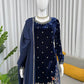 Viscose Velvet Embroidered Plazo Suit Set