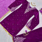 Viscose Velvet Embroidered Suit Set