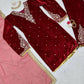 Viscose Velvet Embroidered Suit Set