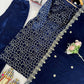 Viscose Velvet Embroidered Suit Set